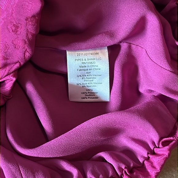 VERONICA BEARD NWT SIONNE PAISLEY BLOUSE - BRIGHT MAGENTA SILK BLEND - Size 0 - Picture 10 of 11